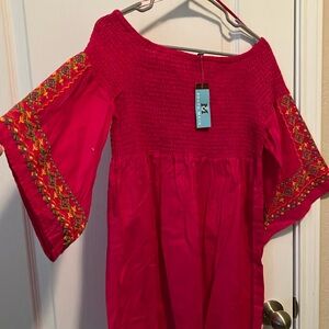 Women's Pink Embroidered Top